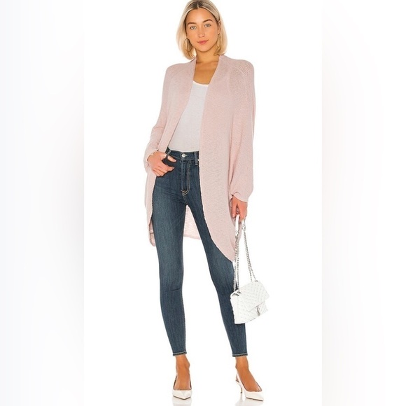 Michael Lauren Easton Ribbed Cocoon Cardigan Sweater Pink Blush ONE SIZE - Picture 1 of 7